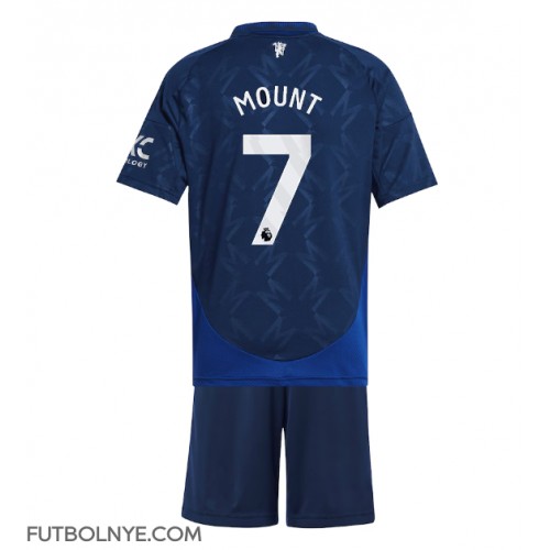 Camiseta Manchester United Mason Mount #7 Visitante Equipación para niños 2024-25 manga corta (+ pantalones cortos)